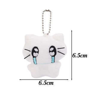 Cute Headphones Kitten Couple Keychain Mini Crying Cat Doll Plush Keyring Cartoon Bag Pendant Charms Backpack Decoration