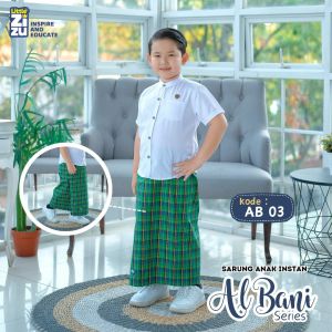 Sarung Anak Instan Albani Series Motif Kotak-Kotak Bahan Yarnded Semiwool by Little Zizu