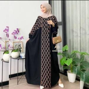 Gamis Kaftan Motif Arafah Rayon Premium Jumbo Ld 180 cm By Batik Isrowiyah