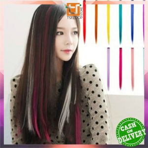 OFM-K144 Wig Jepit Rambut Palsu Lurus Panjang Single Hair Extention Colourful Wanita / Klip Wig Rambut Palsu Cewek Korea Warna Warni Hair Clip Import