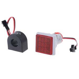 3 in 1 ACAmmeter Voltmeter Hz Current Frequency Meter Square Signal Light 22mm Digital Voltage Amp Hz Led Lamps