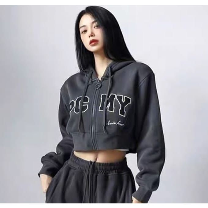 Best Hoodie Jacket Cowok Cewek Crop Zipper PCMY Hodie Ziper
