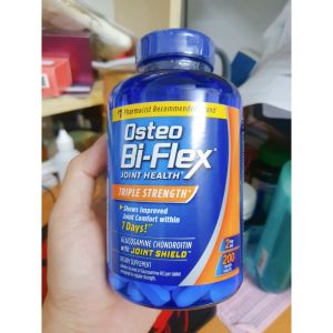 Viên uống Osteo BiFlex Triple Strength Glucosamine Chondroitin chai 200 viên của Mỹ - bồi bổ sụn khớp - Bổ sung hàm lượng Glucosamine Chondroitin MSM...gấp 3 lần các loại bổ khớp thông thường. - Gia tăng sự bôi trơn của khớp thúc đẩy nhanh quá trình