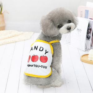 DY Loving Dog Clothes Colorful Cute Candy Pattern Sling Vest  Summer Breathable Cotton Shirt for Dog Cat ShihTzu within 8kg