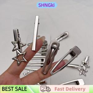 SHNGki 8pcs Girl Hair Pins Silver Metal Duckbill Clip Women Hair Clips Side Bangs Female Ladies Barrettes Hair Accessories