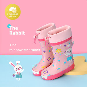 Lemonkid New Childrens Rain Boots Boys And Girls Cartoon Cute Deer Fox Dinosaur Lion Animals Comfortable Rain Shoes Rubber Anti-Slip Kids Rain Shoes Water Shoes LK2201007