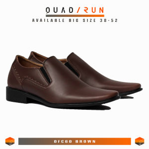 Sepatu Pantofel Pria Tanpa Tali Formal Kerja Kantor Big Size Jumbo 39-52 OFC60 QUADRUN