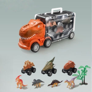 Oldlaiben Dinosaur Toy Car Tyrannosaurus Rex Storage Container Pull Back Vehicle Kids Birthday Gift Mainan Kanak Kanak