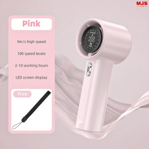 Summer Cooling Mini Hand Fan With Digital Display High Speed Turbo Wind USB Rechargeable Pocket Outdoor Travel Fan