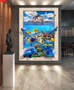 Tranh gạch 3d ốp hồ bơi -HKN84