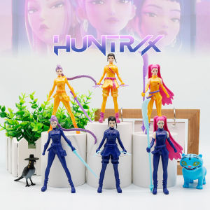 5/6/8/12pcs Set Anime Kpop Demon Hunters Action Figure Toy Derpys Tiger Rumi Mira Zoey Sussy Figurine Doll For Kid Fans Gift Ornament