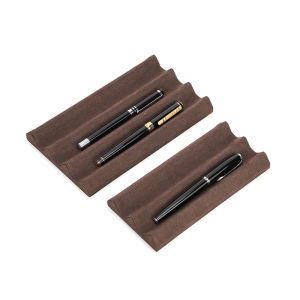 ถาดปากกาหนังปากกา2/3ช่องที่ใส่ปากกาไมโครไฟเบอร์ที่จัดเก็บของตั้งโต๊ะใช้ในบ้านสํานักงาน