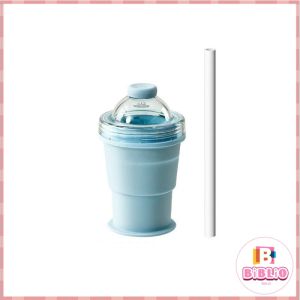 Biblio 325ml Silicone Ice Cube Molder Cup Portable Foldable Ice Ball Maker with Cover Straw Tumbler 1Pc