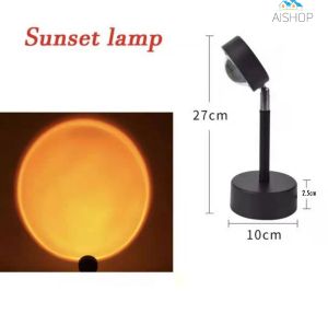 [SG Seller]Sunset lamp Projector light Rainbow Selfie light Atmosphere Led Night Light USB Decoration Projected Lamp