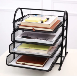 Rak Dokumen H layer | Document Rack 4 Susun Rak Dokumen Kertas 4 Tray Jaring Besi