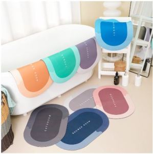 Thảm Lau Chân Nhà Tắm Silicon Hút Nước Siêu Thấm Thảm Chùi Chân Thấm Nước Chất Liệu Chống Trơn Trượt.