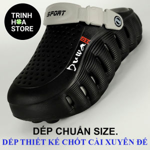 Dép Sục Nam Nữ Big Size Thiết Kế Chốt Cài Xuyên Đế - TRINH HOA STORE - Hàng Chính Hãng - TH572-2B