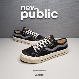 PROMO Ventela Low Public & New public Low Black Natural Sepatu Sneakers Pria Wanita Kualitas Terbaik