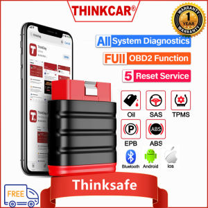 THINKCAR Thinkdriver Car OBD2 Scanner Full System Diagnostic Tool Key Programming/SRS/Oil/EPB 15 Reset Functions Auto Bluetooth Code Read Scanner For IOS&Android EOBD OBD2 For All Automotive Diagnostic Scan Tool for Proton/Perodua/Toyota/Honda/Isuzu