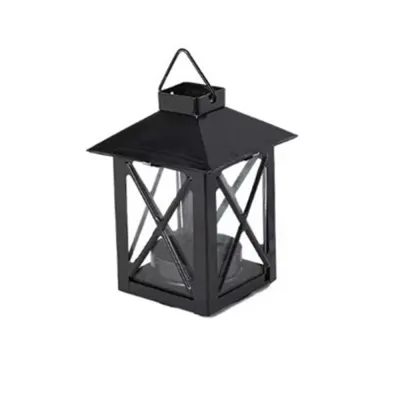 UMBRAULI Black European Candle Holder Handmade Stable Outdoor Candle Lantern Simple Exquisite Iron Wind Lamp Porch