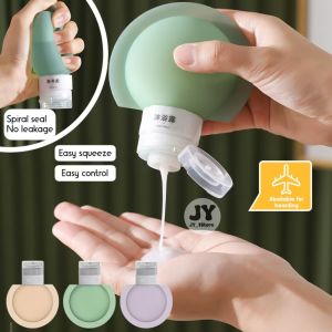3Pcs/Set 90ml Portable Silicone Bottle Cosmetic Storage Squeeze Shampoo Cosmetic Containers Soft Tube Empty Bottle