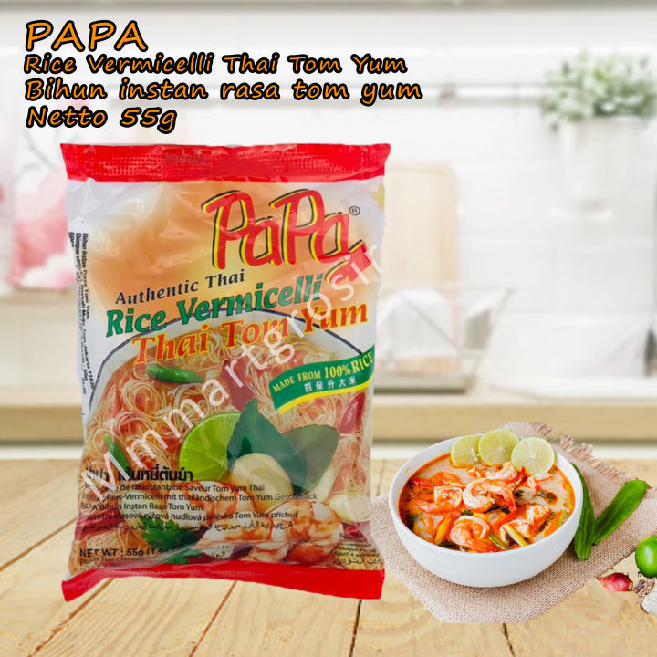 Papa / Rice Vermicelli Thai Tom Yum / Bihun instan rasa tom yum / 55g ...