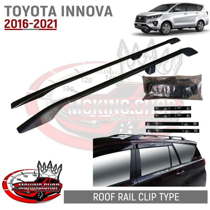 Car Clips Innova Toyota Innova 2016-2021 Aluminum Roof Rail Clip Type NO DRILL (BLACK ...