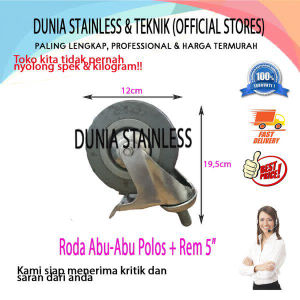 Roda Polos Abu-Abu 5" plus Rem