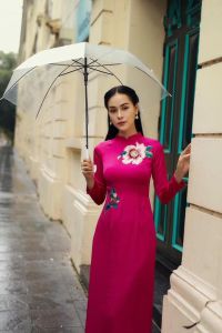 Áo Dài Thêu Truyền Thống Lụa Tô Châu Cao Cấp - Mian .vn ( video hình thật )