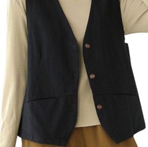 Rompi Wanita Casual Polos/Striped dengan Kancing - Devira Vest