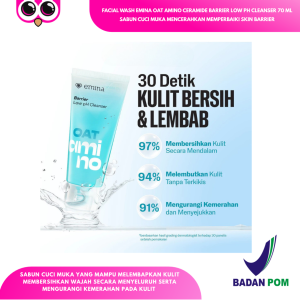 FACIAL WASH EMINA OAT AMINO CERAMIDE BARRIER LOW PH CLEANSER 70 ML SABUN CUCI MUKA MENCERAHKAN MEMPERBAIKI SKIN BARRIER