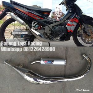 knalpot satria 120 hiu rgv 120 rgx 120 s ru lumba lumba samping selencer ninja 2 tak crome