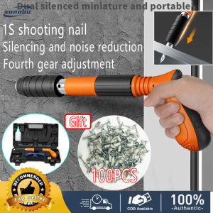 100PCS Steel Nail Gun Manual Mini Rivet Ceiling Wall Tool Anchor Trough Device Home Fastener Metal Working Tool Rivet Heavy Duty Nail Gun Nail Machine Nail