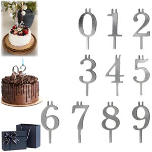 NXUGW Stainless Steel Number Birthday Candle Holder Number 0-9 Versatile Digital Birthday Candles Stand Party Accessories Reusable Cake Candlestick Birthday Celebration