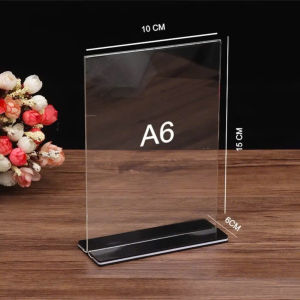 Menu thực đơn mica thường dọc đế lùa màu đen các cỡ A4 A5 A6 cho nhà hàng cửa hàng