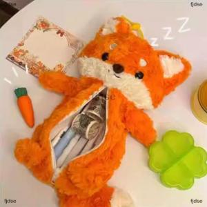 [COD] fjdse กระเป๋าปากกาตุ๊กตาน่ารักกล่องดินสอตุ๊กตาจิ้งจอกการ์ตูนกระเป๋าใส่เครื่องเขียนความจุขนาดใหญ่นักเรียน