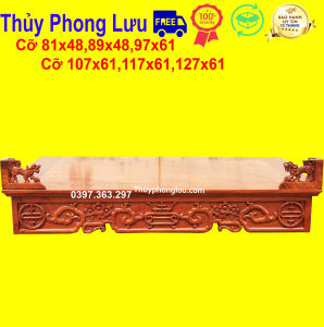 Bàn thờ treo tường chiện rồng gỗ hương có kê góc