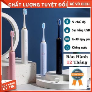 Bàn Chải Điện SonicTự Động Đánh Răng 5 Chế Độ bàn chải điện cho bé phù hợp cho cả người lớn và trẻ em Sạc Pin