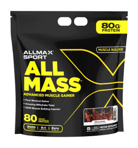 ALLMAX All Mass (5.45kg/2.3kg) - Advanced Mass Gainer Build Muscle Size and Strength Bulking