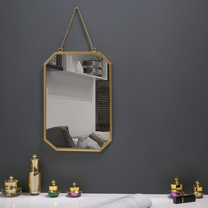 Blesiya Vanity Mirror WallMounted Iron Small Gold Mirrors for Makeup