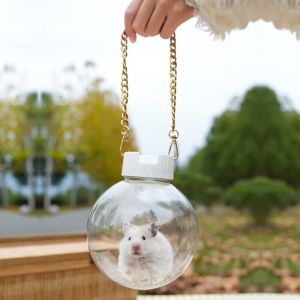 ER52858 Portable Hamster Carrying Cage Breathable Plastic Crossbody Climbing Pet Bag Pet Supplies Hand-held Hamster Transport Box Outdoor