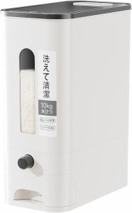 11/22 pound large capacity measuring cup rice dispenser  moisture-proof sealed rice storage  moisture-proof and insect proof one click design for rice beans flour andfood (11 Pounds)