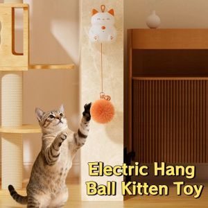 GBDSVD Bite Resistan Electric Hang Ball Kitten Toy Smart Creative Interactive Cat Ball Toys Puzzle Pet Toy Rotating Automatic Lifting Cat Toy Ball Indoor Playing