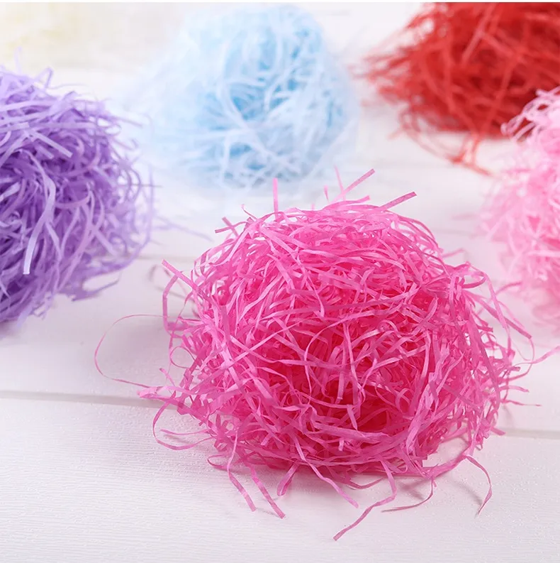 100g Pink Shredded Tissue Paper For Gift Boxes, Dust-free Pink Shredded