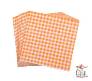 Printed Checkered Wax Paper 100pcs Food Wrapping Paper for Burgers Snacks Desserts 7x7in
