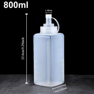 800/1000ML Food Grade Sauce Squeeze Condiment Bottle Large Capacity Square Vinegar Oil Ketchup Condiment Bottle