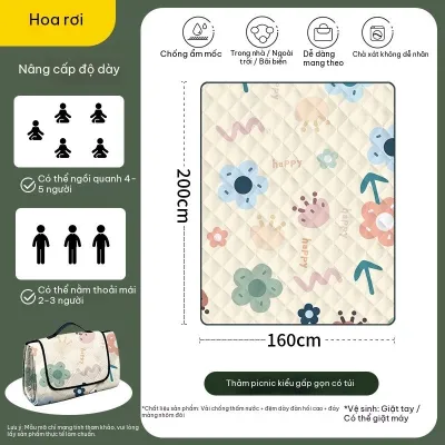 Thảm Dã Ngoại Gấp Gọn 5 Lớp Chống Nước Cắm Trại Bãi Biển Nhiều Kích Thước