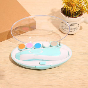 6 in 1 Baby Electric Nail Polisher Dhildren Nail Clippers Electric Baby Nail Trimmer Set Baby Nail File Clippers with 6 Grinding Heads Baby Nails Care Set
