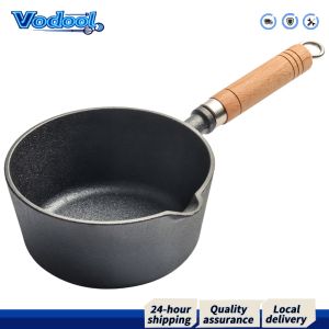 【Fast delivery】 Mini Cast Iron Saucepan Non-Stick Small Sauce Pan for Sauce Warming and Butter Melting Durable Black Finish