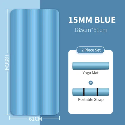 15MM NBR Yoga Mat EXTRA THICK Non-Slip Soft High Density Mat Gym Aerobic Home Fitness Exercise Workout Mat 瑜伽